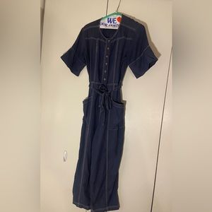 Navy wide leg jumpsuit
